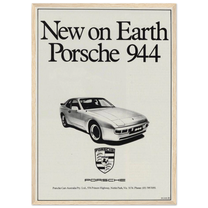 Porsche 944 New on Earth Vintage Poster Ad