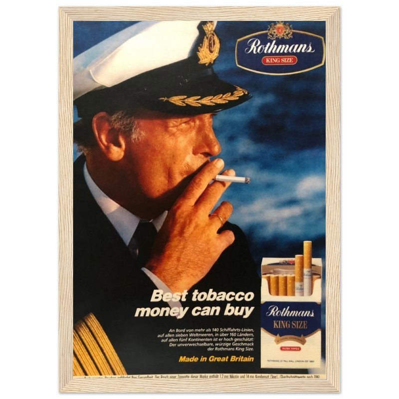 Rothmans King Size Best Tobacco Money Can Buy Vintage Poster Ad