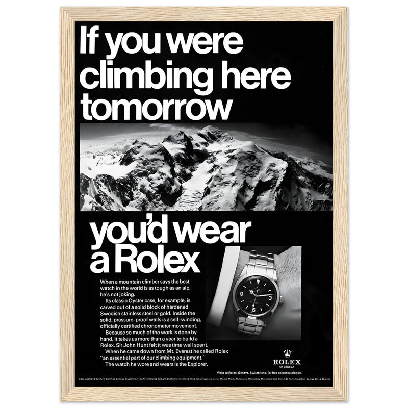 Rolex Explorer Everest Vintage Poster Ad