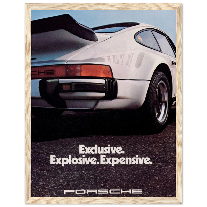 Porsche - Exclusive, Explosive, Expensive Vintage Poster