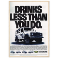 Land Rover Defender Drinks Less Than You Do Vintage Poster Ad