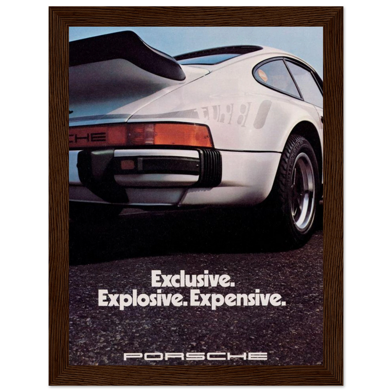 Porsche - Exclusive, Explosive, Expensive Vintage Poster