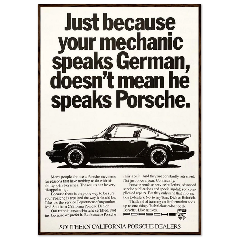 Porsche - German Speaking Vintage Poster