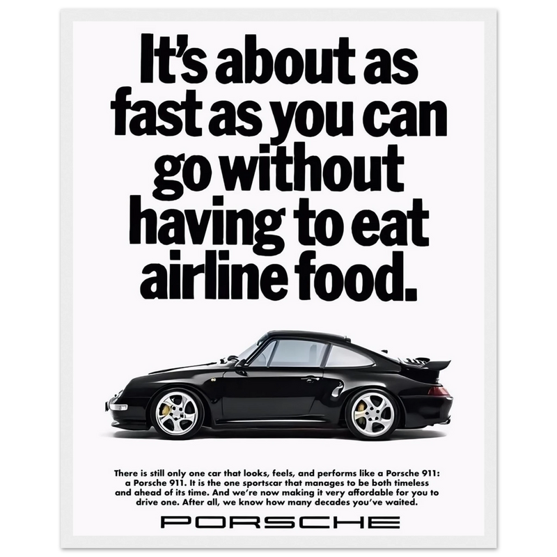 Porsche 911 Vintage Poster - Airline Food