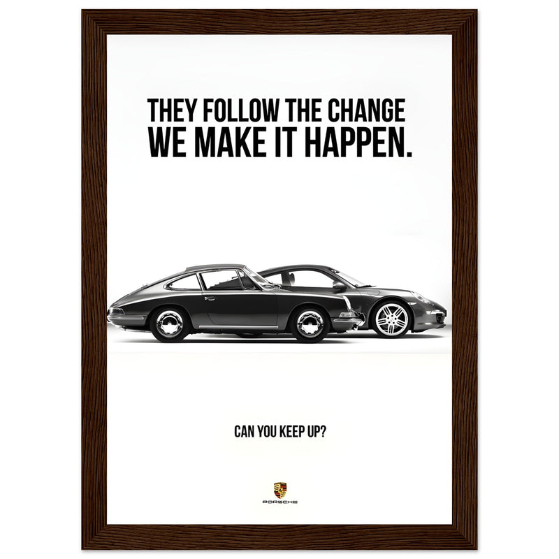 Porsche Can You Keep Up Vintage Poster Ad