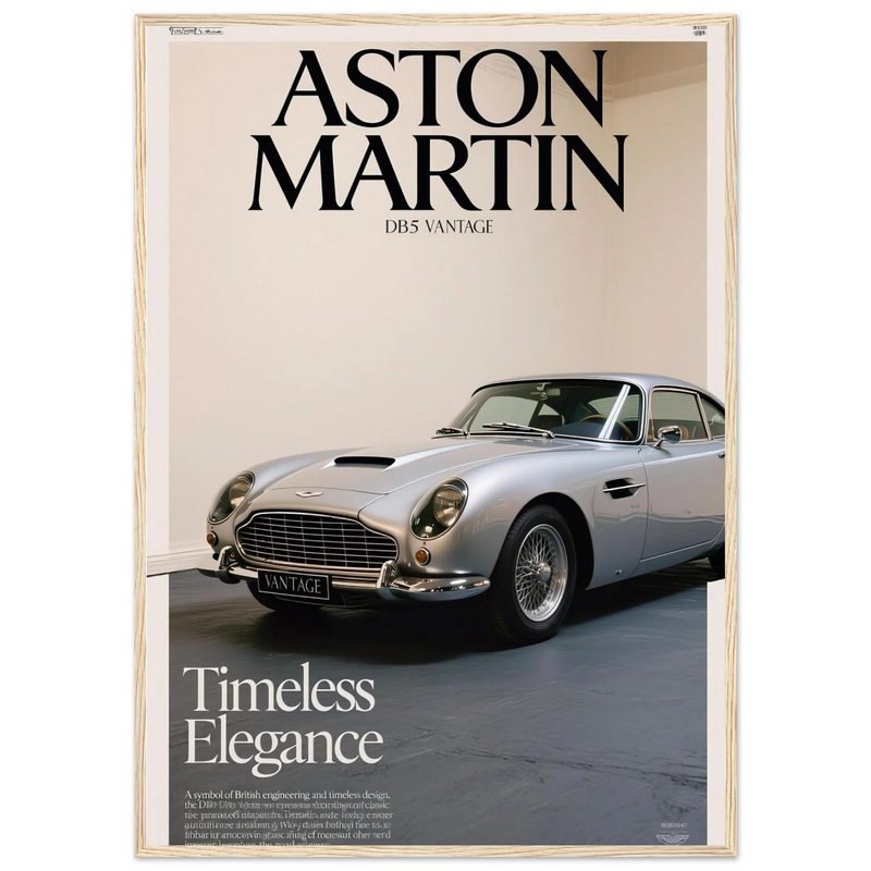 Aston Martin Vintage Poster Ad - DB5 Vantage