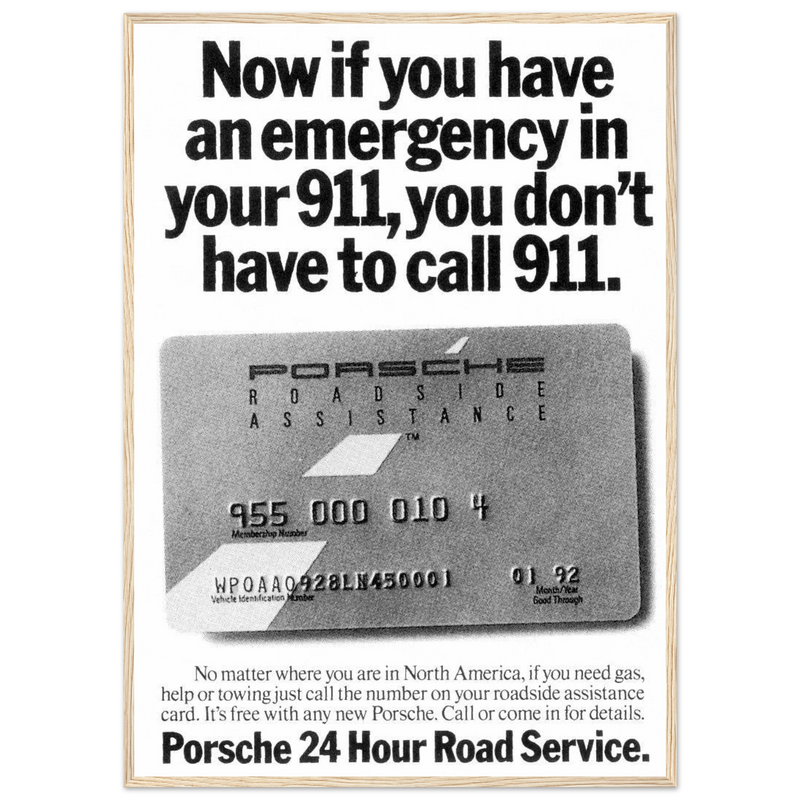 Porche 24 Road Assistance Vintage Poster Ad