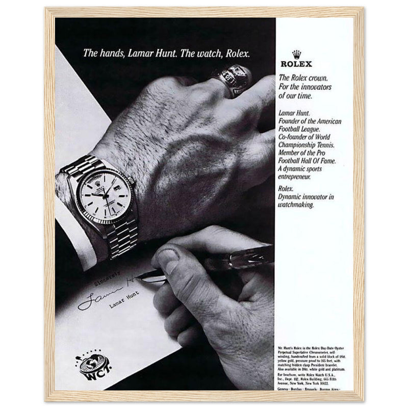 Rolex Lamar Hunt Vintage Poster Ad