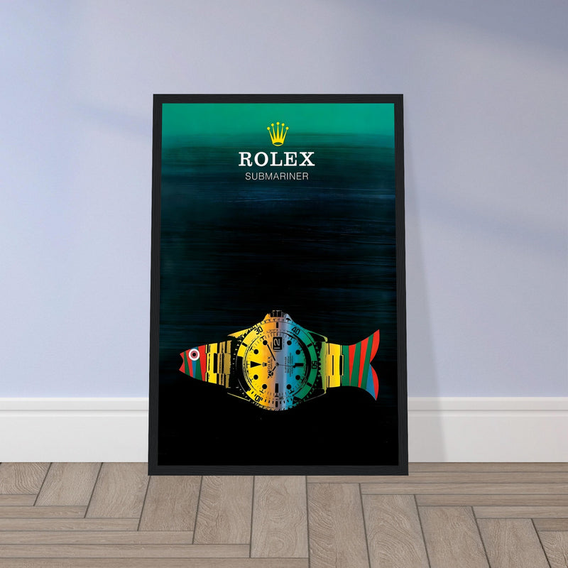 Rolex Submariner Fish Vintage Poster Ad - Premium Matte Paper