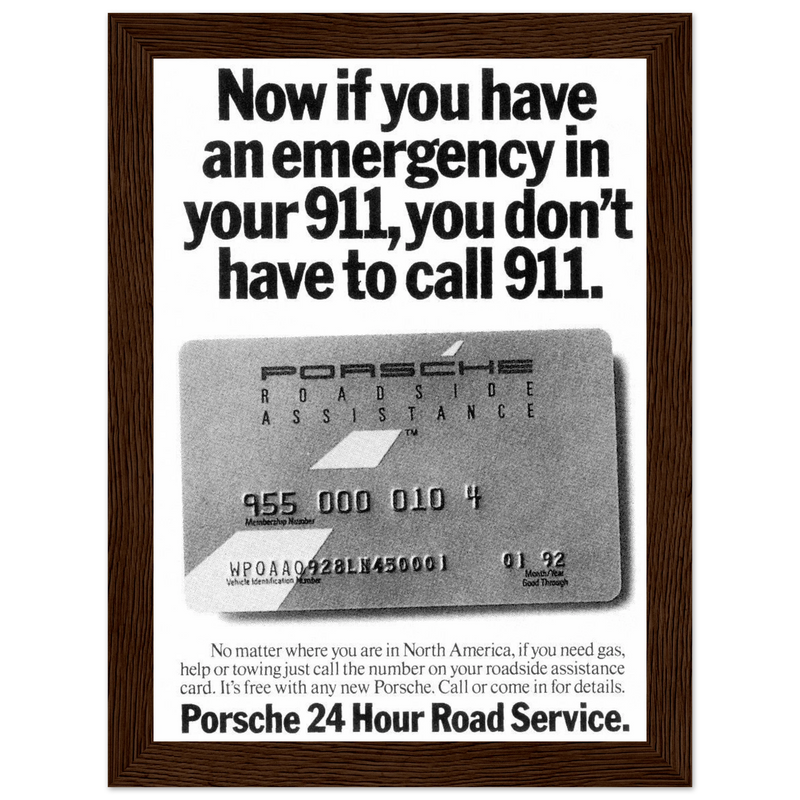 Porche 24 Road Assistance Vintage Poster Ad