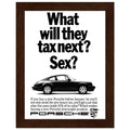 Porsche Tax Vintage Poster Ad