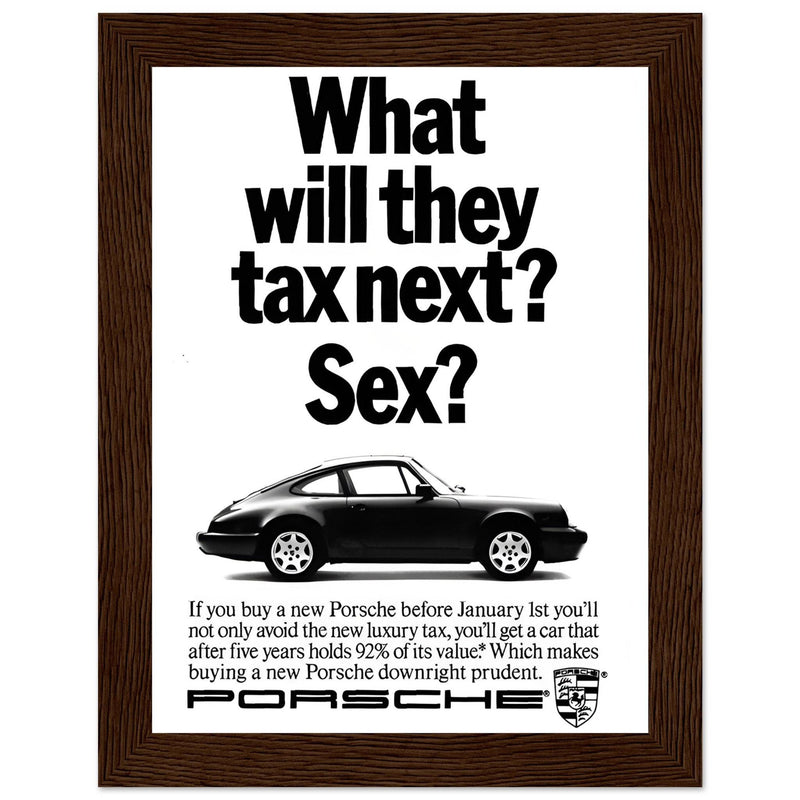Porsche Tax Vintage Poster Ad