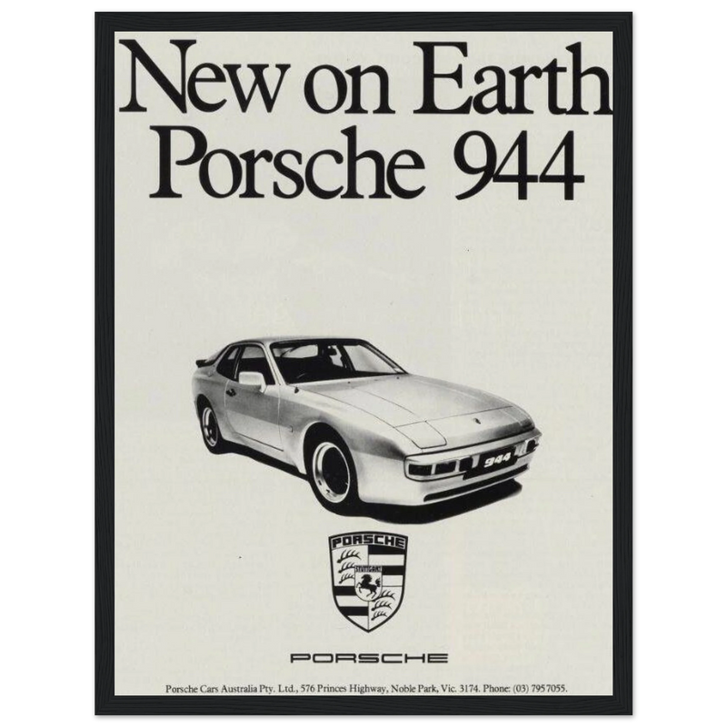Porsche 944 New on Earth Vintage Poster Ad