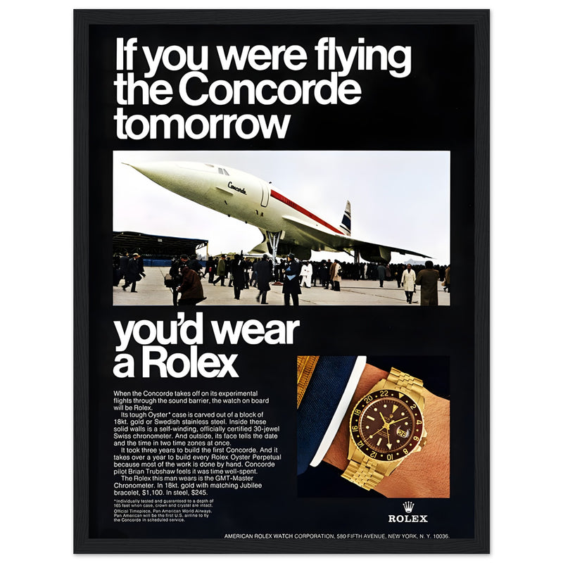 Rolex Oyster Perpetual Concorde Vintage Poster Ad