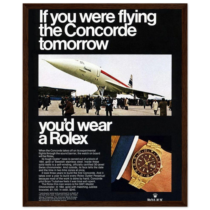 Rolex Oyster Perpetual Concorde Vintage Poster Ad
