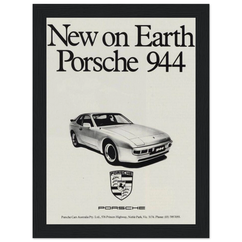 Porsche 944 New on Earth Vintage Poster Ad