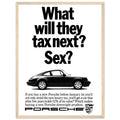 Porsche Tax Vintage Poster Ad