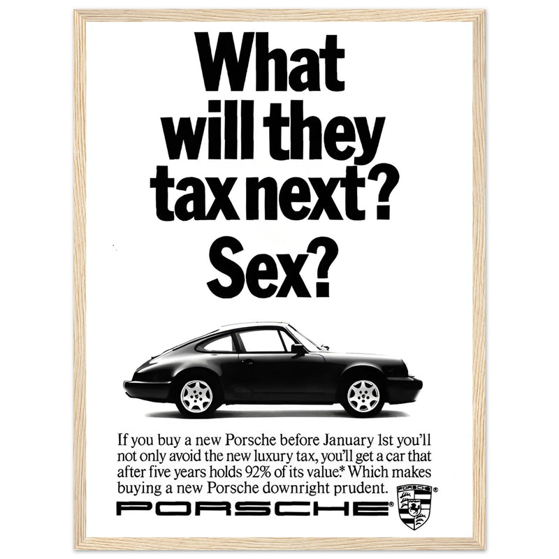 Porsche Tax Vintage Poster Ad