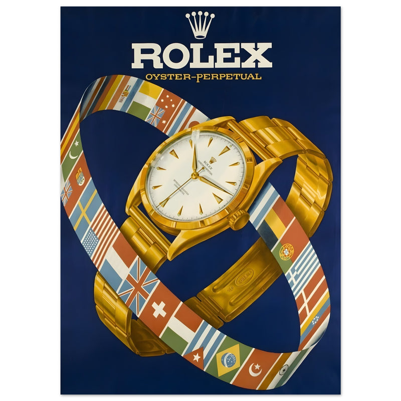 Rolex Advertising Golden Age Oyster Perpetual Vintage Poster