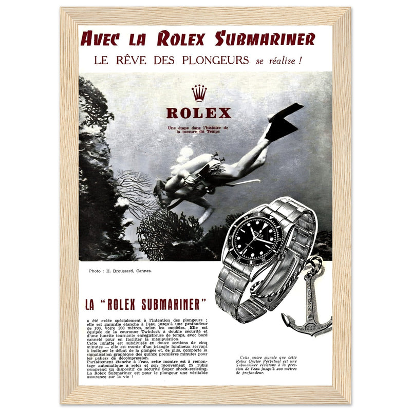 フランス雑誌L'ILLUSTRATION広告 ROLEX 1939年 オリジナル Avec La Rolex Submariner Vintage Poster Ad – Ad Art
