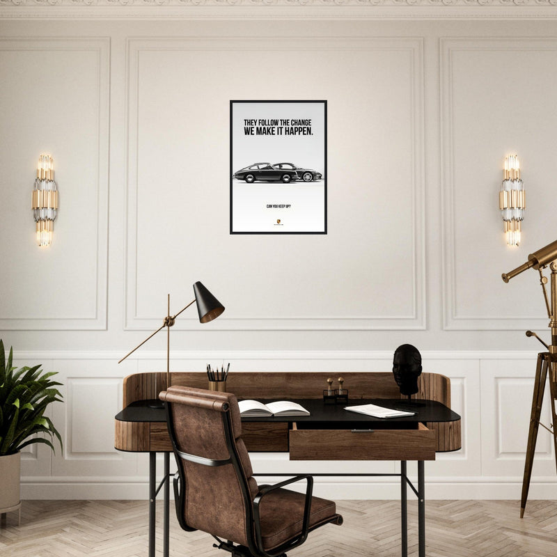Porsche Can You Keep Up Vintage Poster Ad