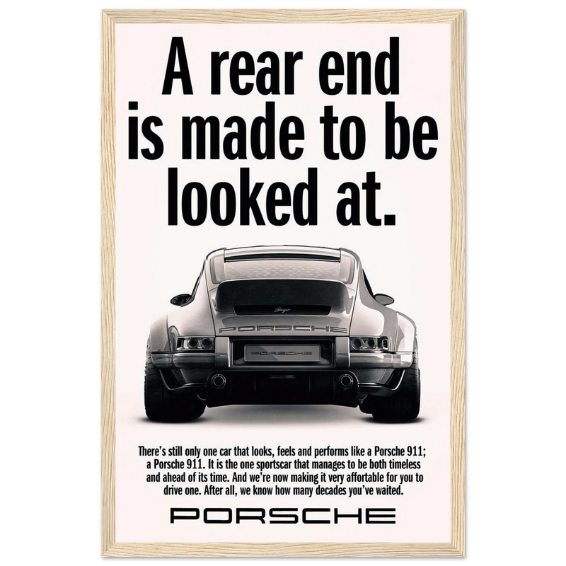 Porsche 911 Vintage Poster - Rear End