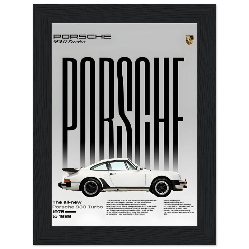 Porsche 930 Turbo 1975 Vintage Poster Ad