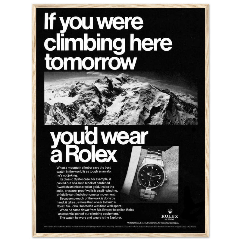 Rolex Explorer Everest Vintage Poster Ad