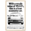 Porsche 99% Resale Price - Vintage Ad Poster