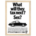 Porsche Tax Vintage Poster Ad