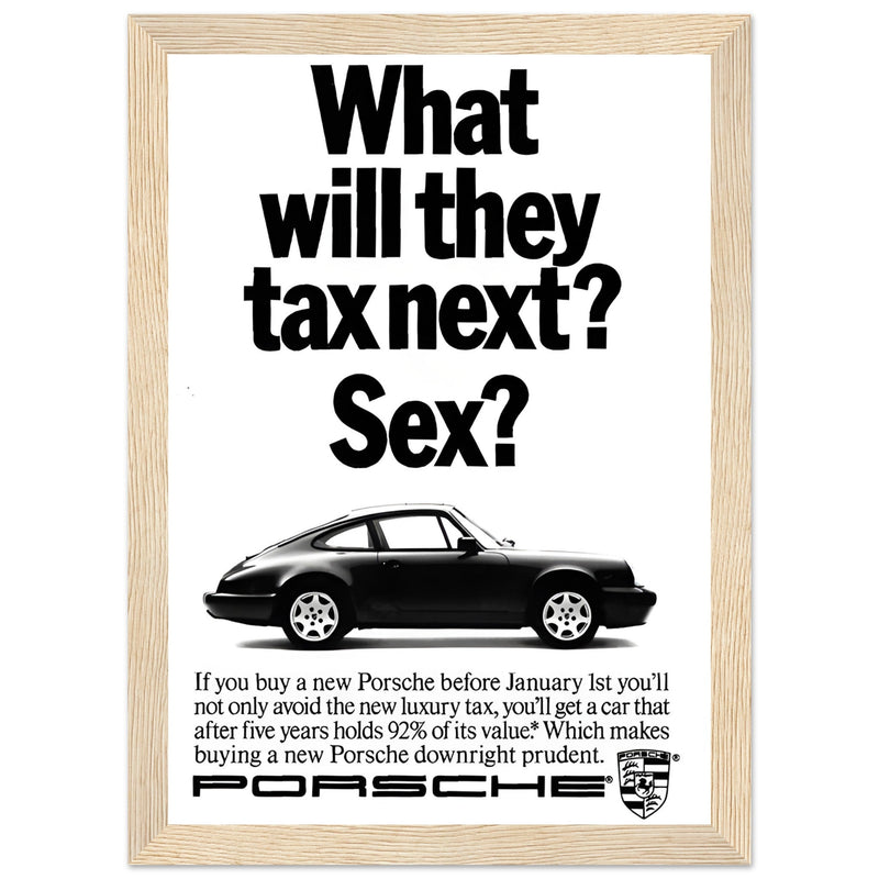 Porsche Tax Vintage Poster Ad