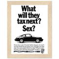 Porsche Tax Vintage Poster Ad