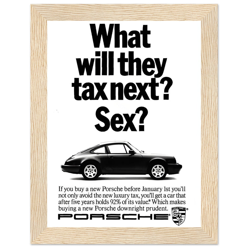 Porsche Tax Vintage Poster Ad