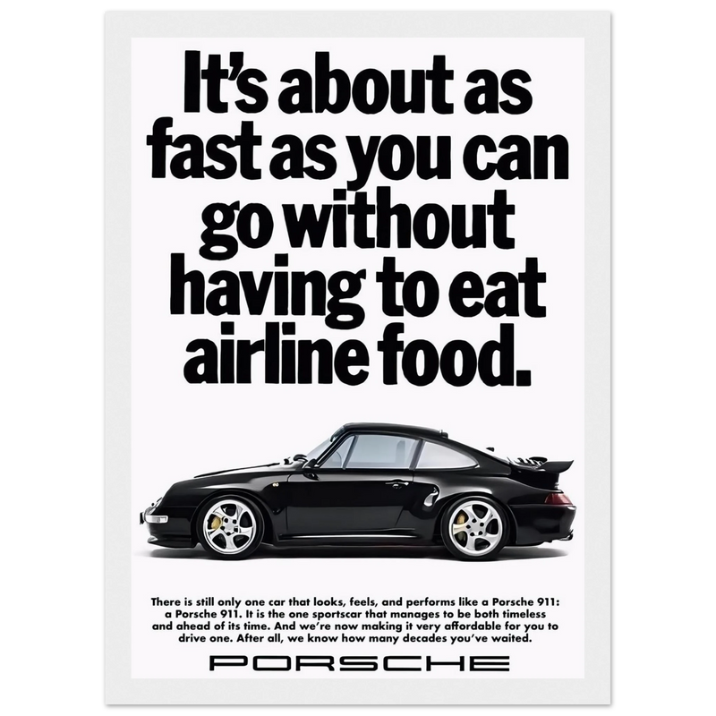 Porsche 911 Vintage Poster - Airline Food