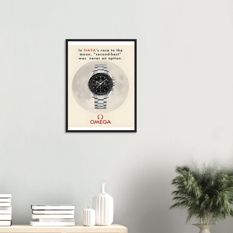 Omega Race to the Moon Vintage Poster Ad