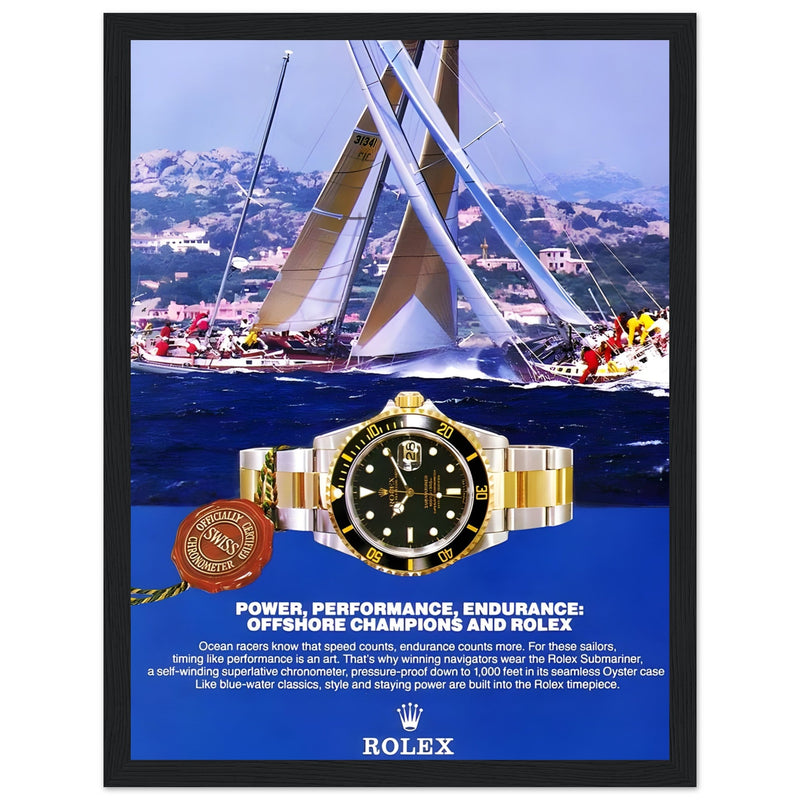 Rolex Submariner Offshore Champions Vintage Poster Ad