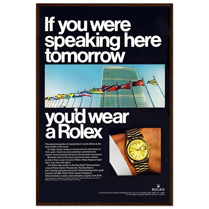 Rolex Day-Date UN Vintage Poster Ad
