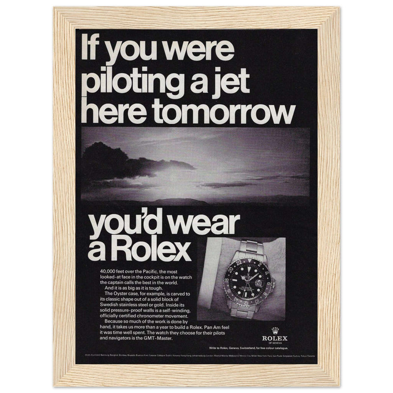Rolex Jet Pilot Vintage Poster Ad