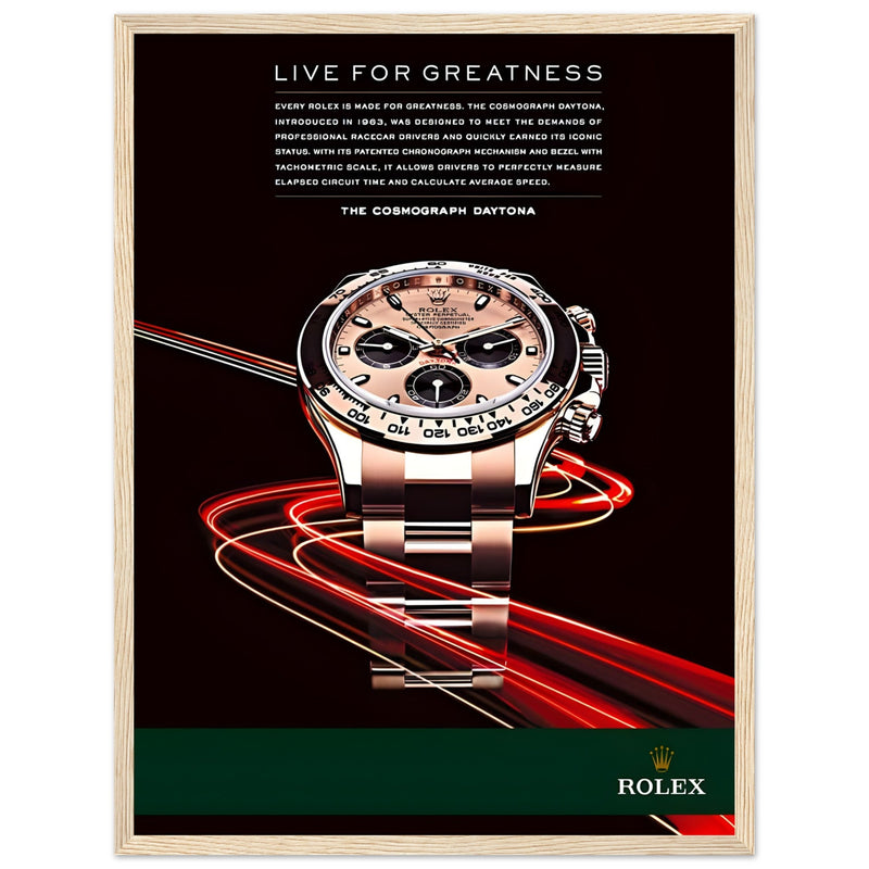 Rolex Live For Greatness Vintage Poster Ad
