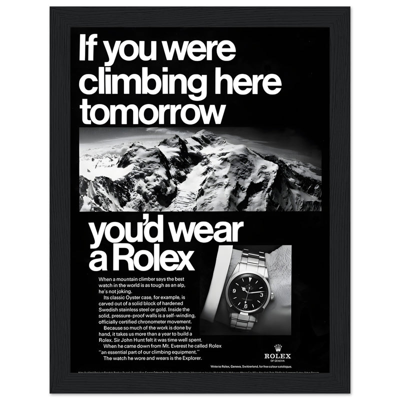 Rolex Explorer Everest Vintage Poster Ad