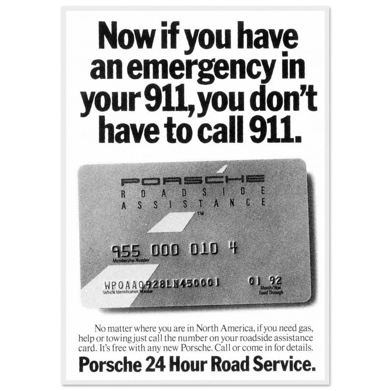 Porche 24 Road Assistance Vintage Poster Ad