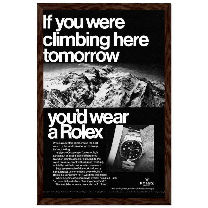 Rolex Explorer Everest Vintage Poster Ad