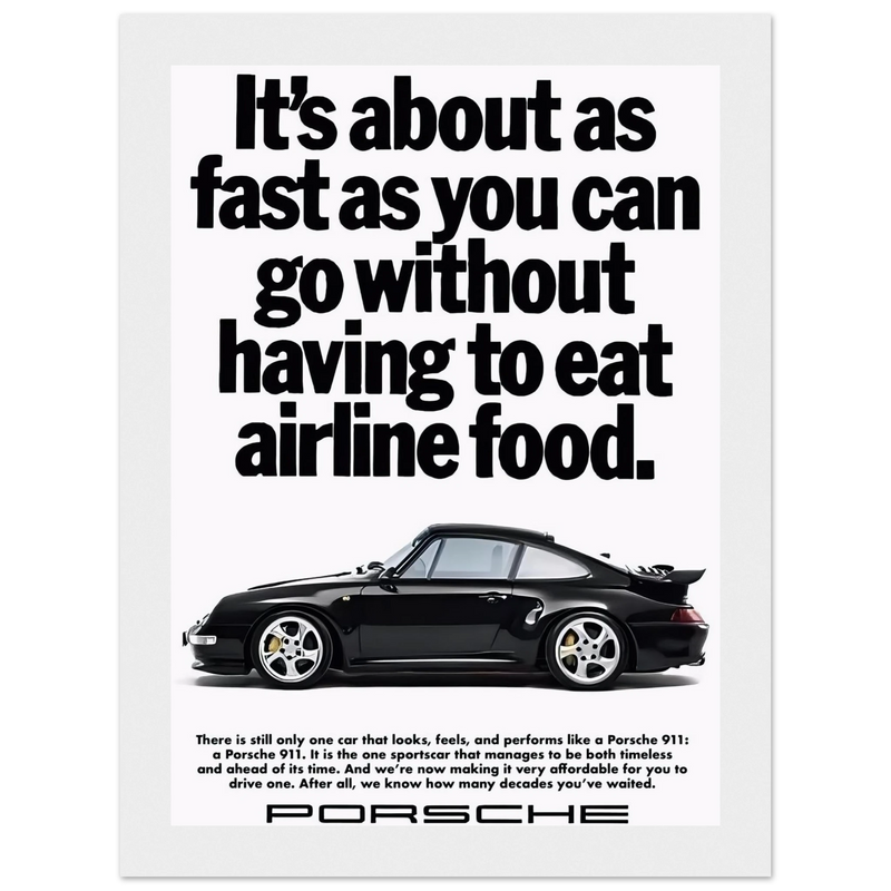 Porsche 911 Vintage Poster - Airline Food