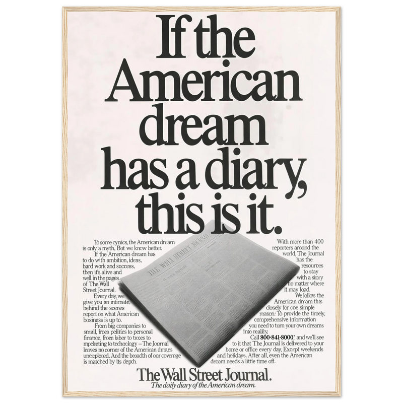 Wall Street Journal Vintage Poster Ad - American Dream Diary