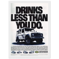 Land Rover Defender Drinks Less Than You Do Vintage Poster Ad