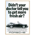 Porsche 911 Fresh Air Vintage Poster Ad