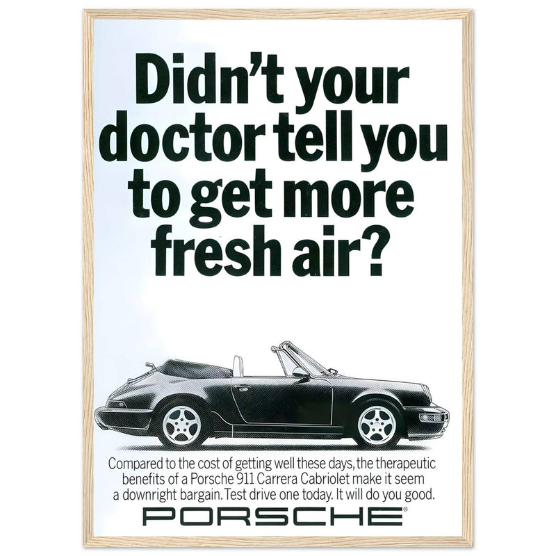 Porsche 911 Fresh Air Vintage Poster Ad