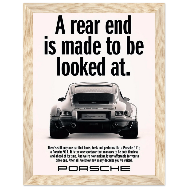 Porsche 911 Vintage Poster - Rear End