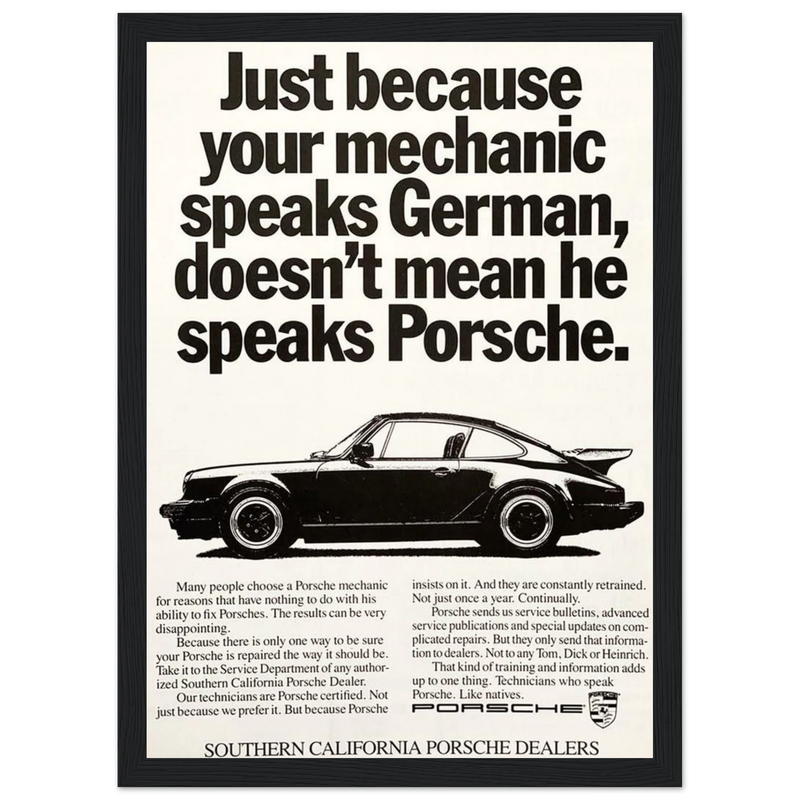 Porsche - German Speaking Vintage Poster