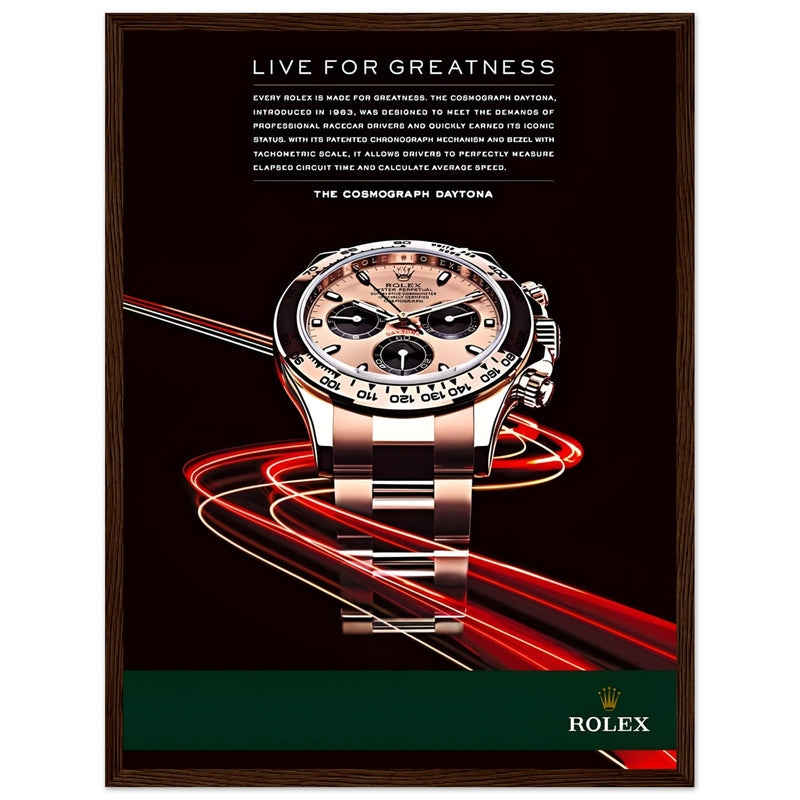 Rolex Live For Greatness Vintage Poster Ad